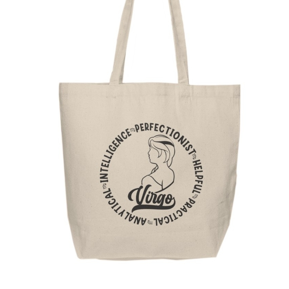 Virgo Zodiac Sign Custom Canvas Tote Bag